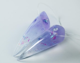 Pastel Purple and Blue Iridescent Small Resin Oni Horns - Costume Cosplay Accessory