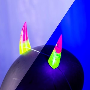 UV-aktive Harz Chibi Hörner - Pink/Gelb