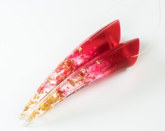 Red and Gold Foil Resin Oni Horns - Costume Cosplay Accessory