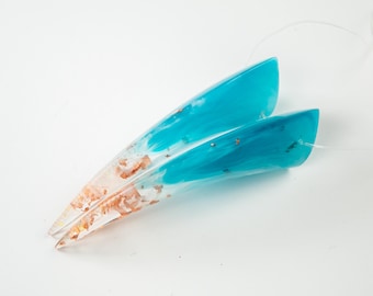 Corna da Oni in resina blu oceano - Accessorio per costume cosplay
