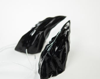 Corna da demone in resina nera testurizzata - Accessorio per costume cosplay