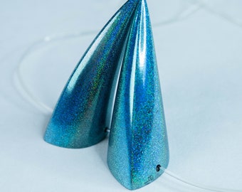 Limited Release Resin Cast Chibi Horns - Holo Blue