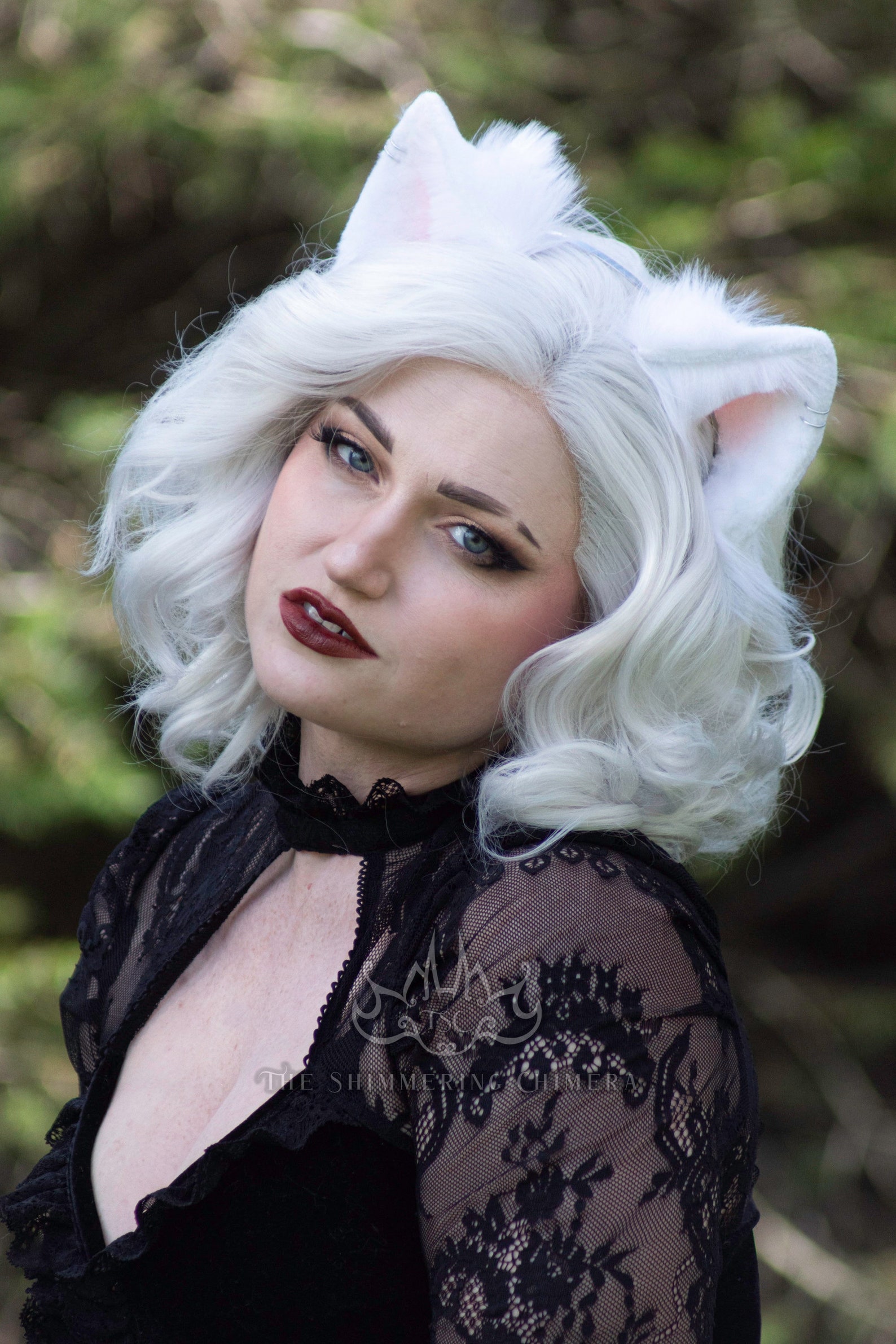 Realistic White Cat Ears Faux Fur Animal Ears Cat Ears Etsy