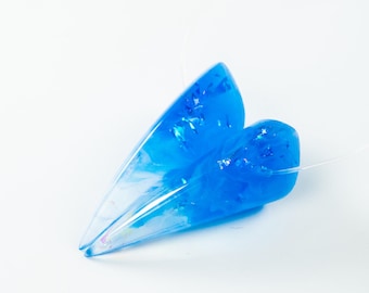 Sky Blue Iridescent Resin Oni Horns - Costume Cosplay Accessory