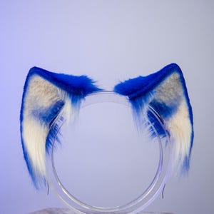 Realistic Sonic Blue Ears - Faux Fur Animal Ears, Cat, Kitten, Wolf, Fox Ears for Costume, Cosplay, Nekomimi, Kemonomimi