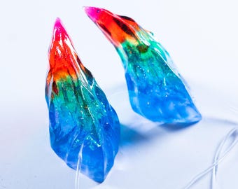 Pride Collection - Rainbow - Textured Resin Demon Horns - Cosplay Costume Accessory