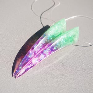 Halloween Oni Hörner - Resin Cast Cosplay und Kostüm Hörner - Lila und Grün holographisch