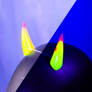 UV Reactive Resin Chibi Horns - Sunset Yellow