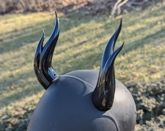 Black 3D Resin Printed Double Pointed Horns - Demon / Devil / Dragon / Monster Horns for Costumes, Cosplay, Halloween, Ren Faire