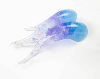 Corna da succube iridescenti blu e viola - Accessorio per cosplay e costumi in resina