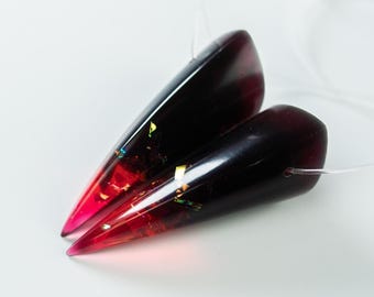 Red Holographic Small Resin Oni Horns - Costume Cosplay Accessory