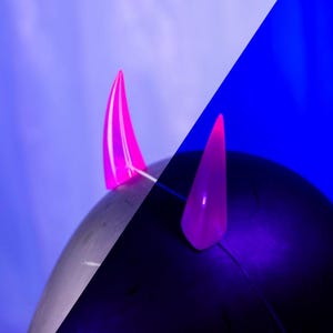 UV-aktive Harz Chibi Hörner - Pink/Lila