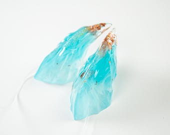 Corna da demone in resina testurizzata blu oceano - Accessorio per costume cosplay