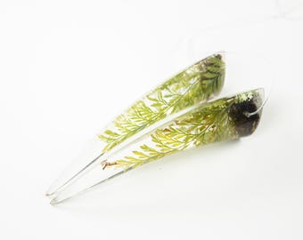 Corna Oni in resina a forma di felce verde - Accessorio per costume cosplay