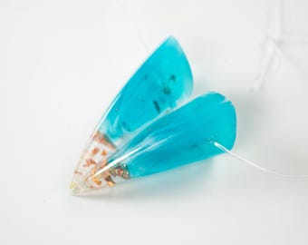 Corna da Oni piccole in resina color blu oceano - Accessorio per costume cosplay
