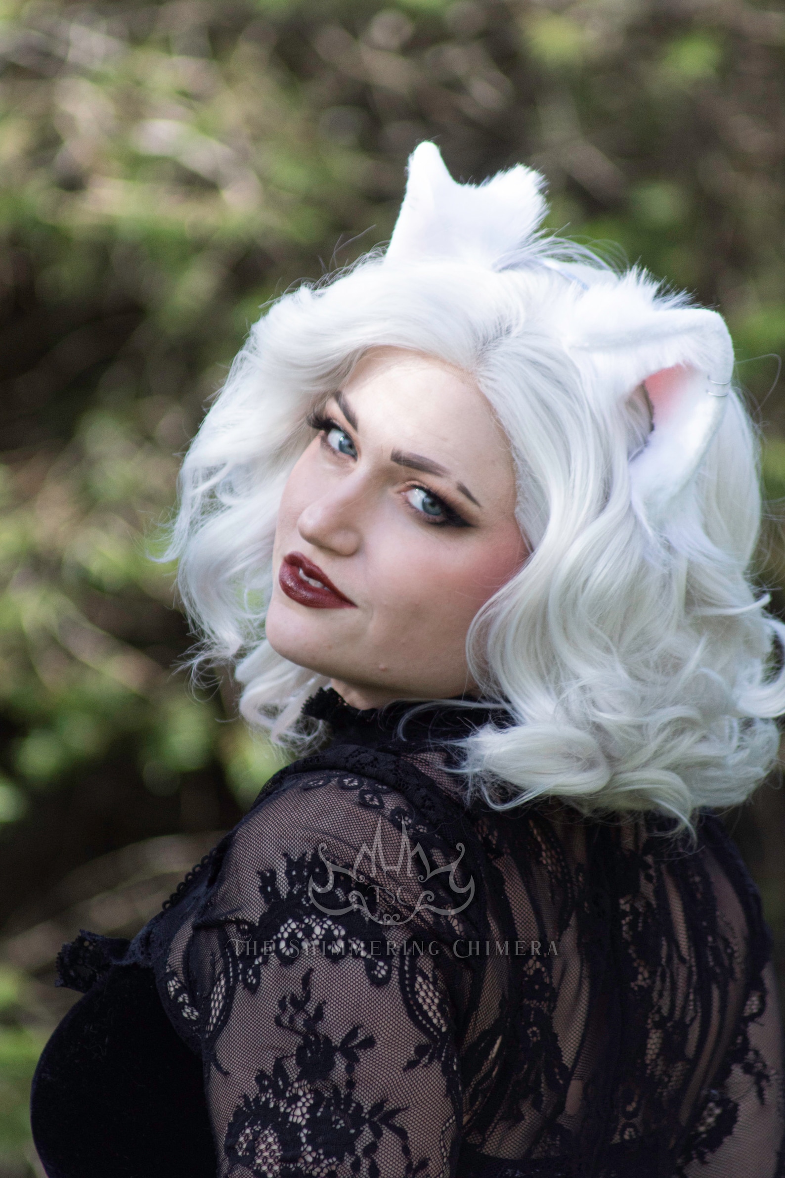 Realistic White Cat Ears Faux Fur Animal Ears Cat Ears Etsy