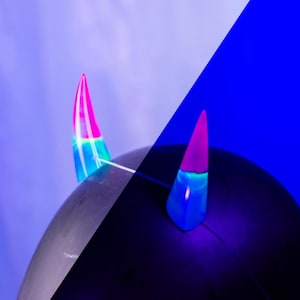 UV Reactive Resin Chibi Horns - Pink/Yellow/Blue