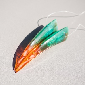 Halloween Oni Hörner - Resin Cast Cosplay und Kostüm Hörner - Orange und Grün holographisch