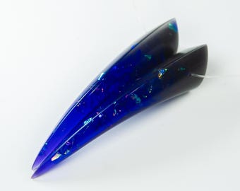 Purple Holographic Resin Oni Horns - Costume Cosplay Accessory