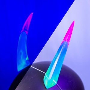 UV Reactive Resin Oni Horns - Pink/Blue/Yellow