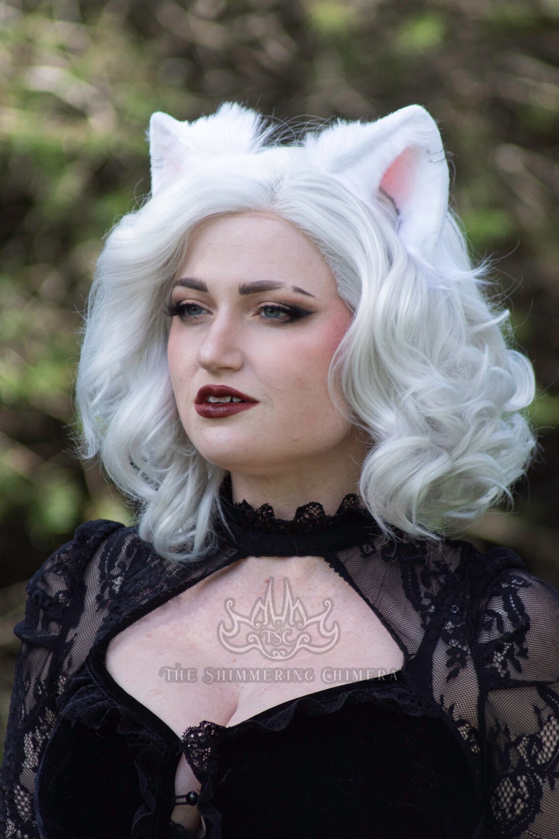 Realistic White Cat Ears Faux Fur Animal Ears Cat Ears Etsy