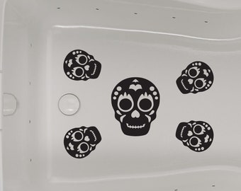 Bathtub Non-Skid Sugar Skulls decal, Anti Skid material for slippery surfaces, pools, shower durable material - Enhances Bathtub Safety A215