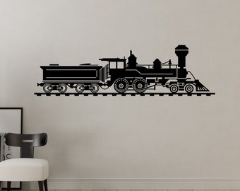 Steam Locomotive Wall Decal, Classic Train, Railroad Decor, Train Wall Sticker,  Train Mural with Vintage Old Style Charm, Removable