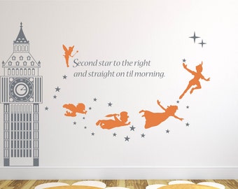 Tinkerbel Peter Pan Kid Bedroom Wall Sticker Decal DIY UK SH198