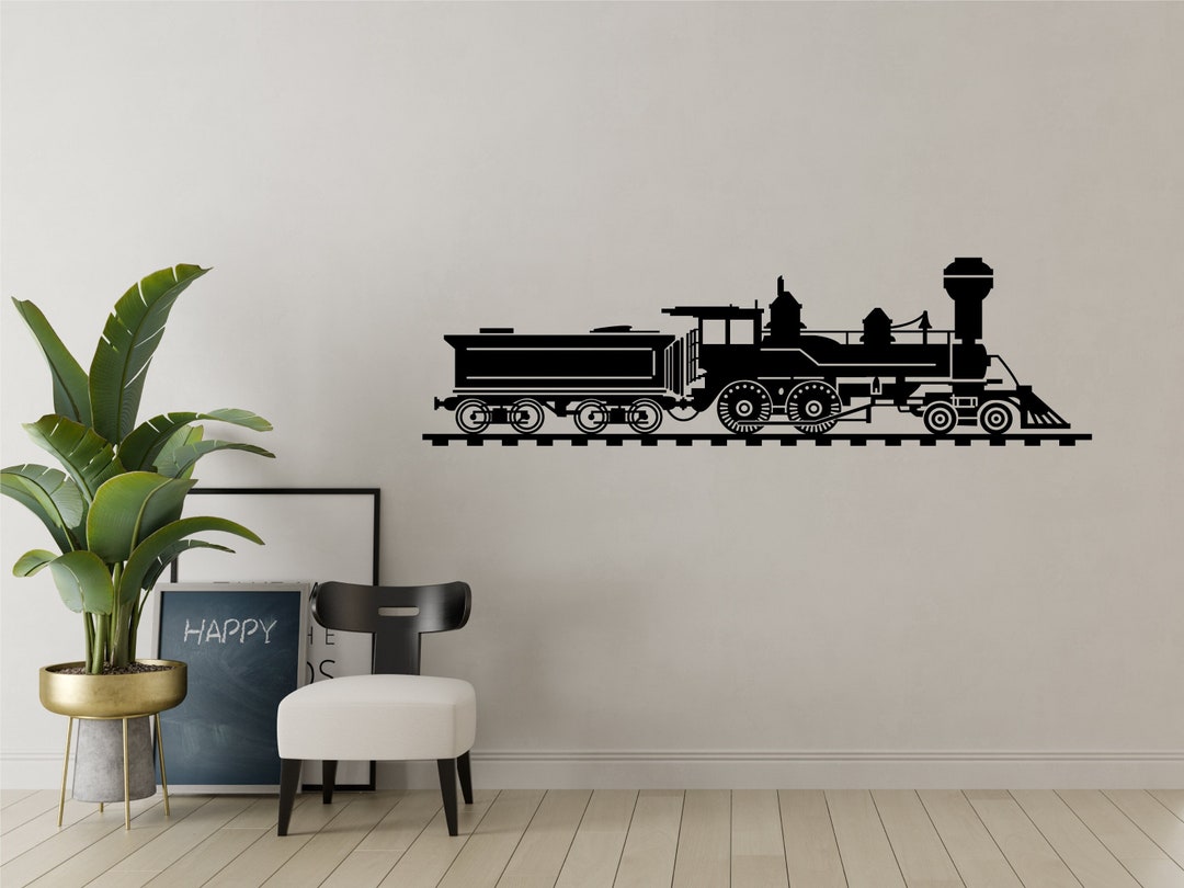 Steam Wall Decal, Classic Train, Railroad Decor, Train Wall