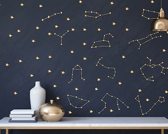 Constellation Wall Decals, Constellation Wall Decor, Zodiac Gift, Star Decals, Zodiac Sign Decor, Birthday Gift Constellation Wall Art