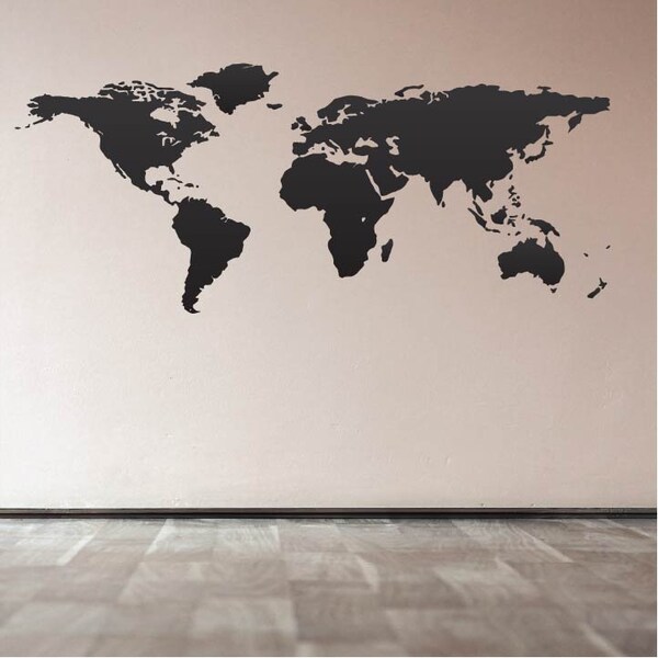 World Map Wall Decal - Etsy