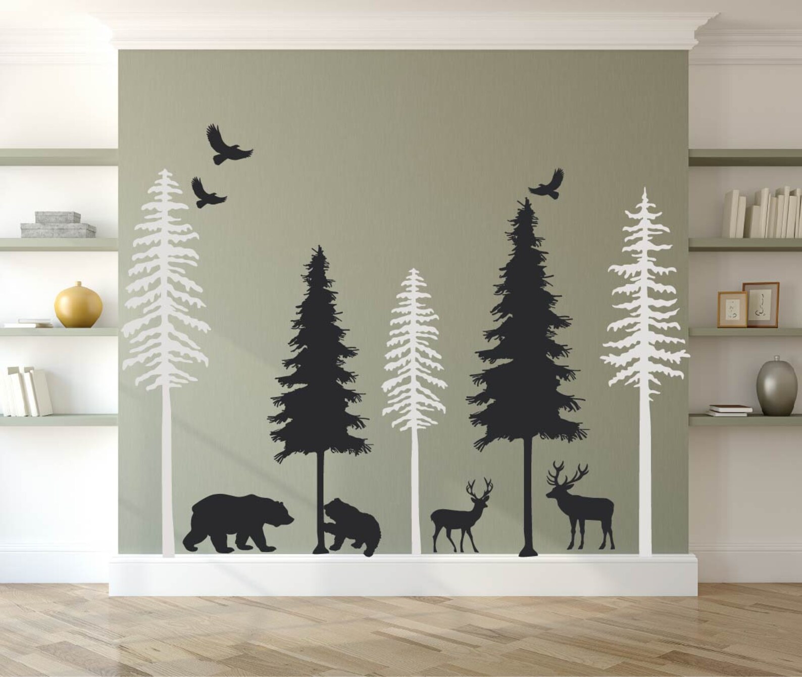 Nursery Wall Decals Pine Tree Wall Decal Wall Decal Bear Etsy