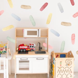 Colorful Sprinkle Wall Decal, Peel & Stick Pastel Confetti Shapes Decal  for Nursery, Kids Room or Girls room Decor