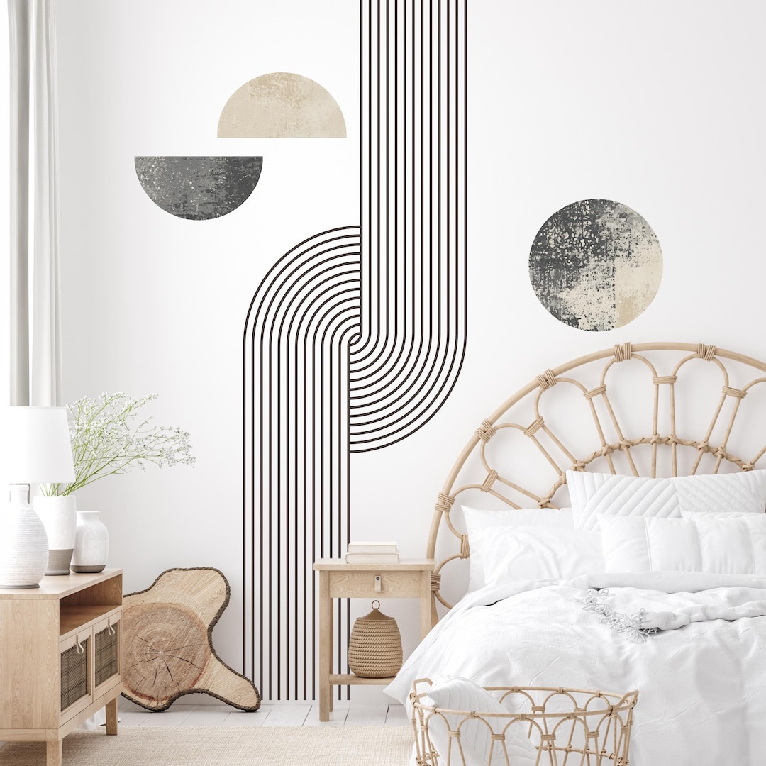 Arch Wall Decal, Boho Wall Decal, Geometric Wall Decal, Large Mid ...