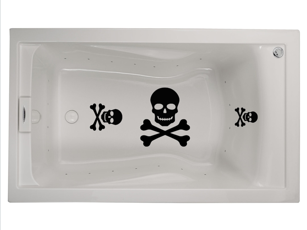 Pool Skull Sticker Bathtub Non-skid Skull Decals, Danger Warning Sign for Slippery ...