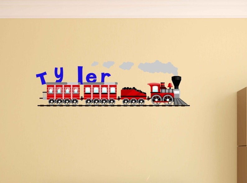 Train Wall Decal Boys Personalized Name Choo Choo Train Wall Etsy