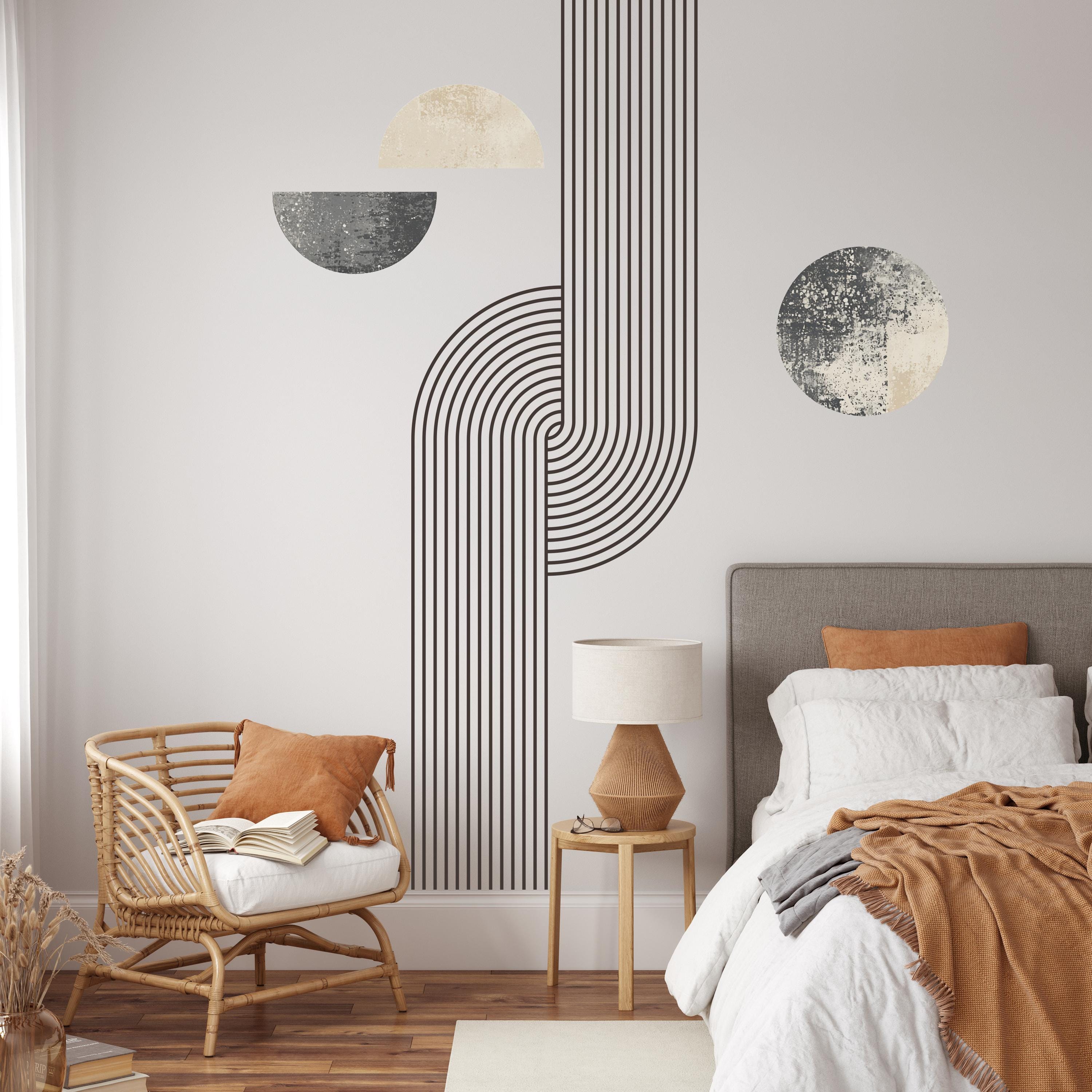 Arch Wall Decal, Boho Wall Decal, Geometric Wall Decal, Large Mid ...