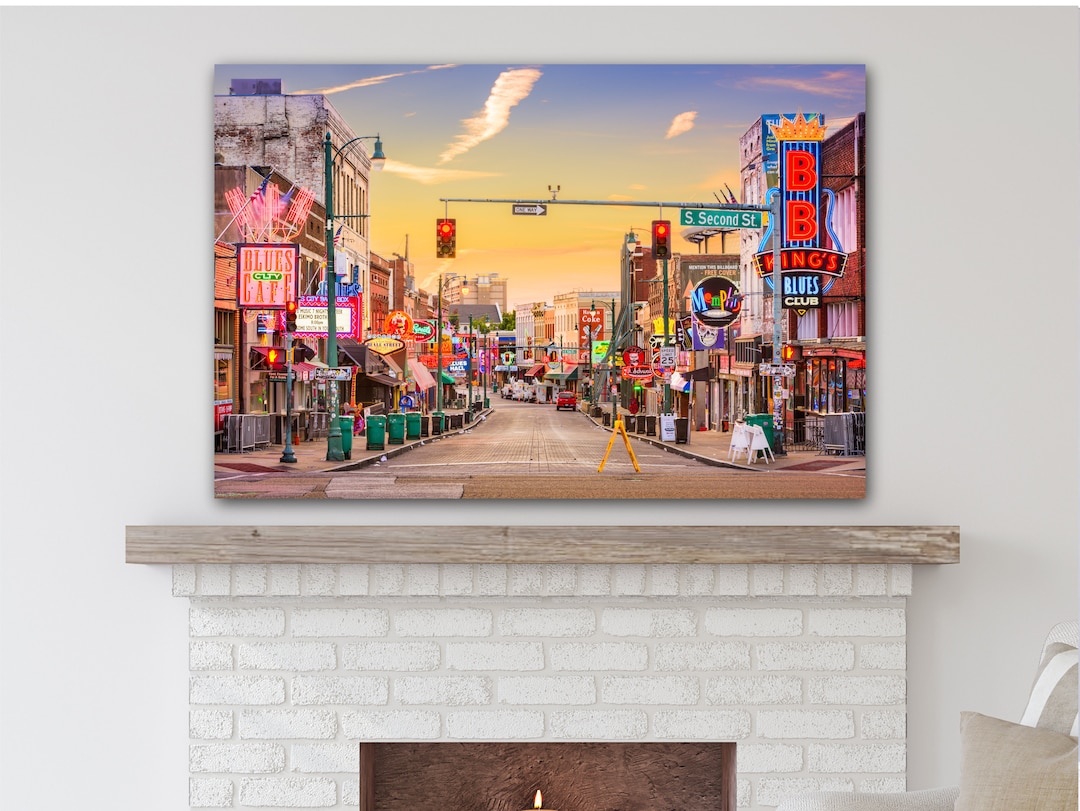 Memphis Tennessee Wall Canvas, Memphis Beale Street Wall Canvas, Wall