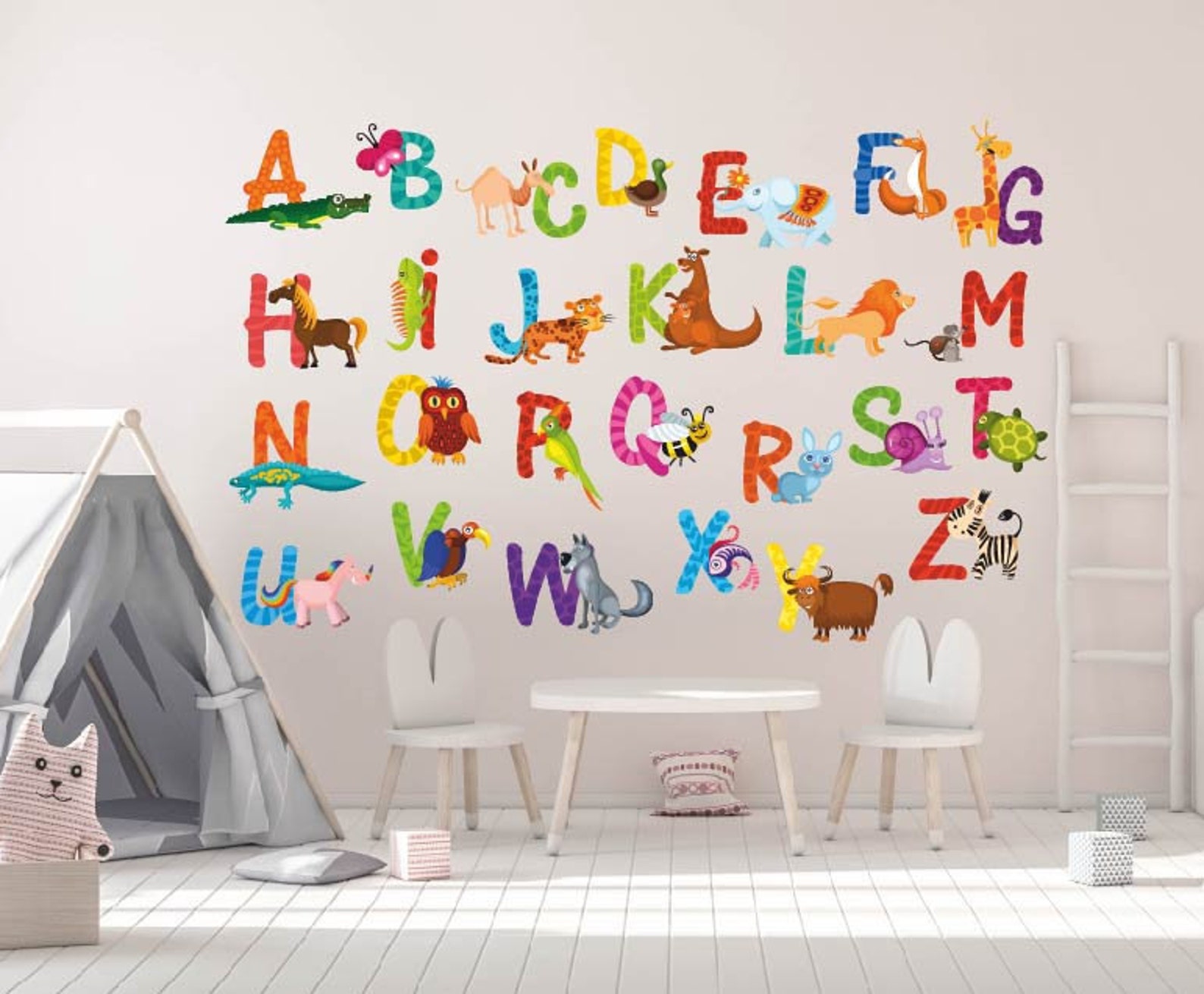 ABC Alphabets Wall Decal for Nursery All 26 Alphabets With Etsy