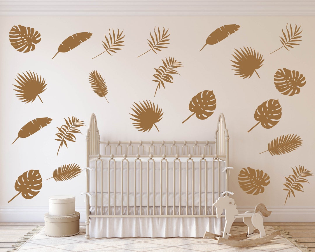 Palm Leaf Wall Decal Tropical Leaf Decals Palm Leaves Etsy