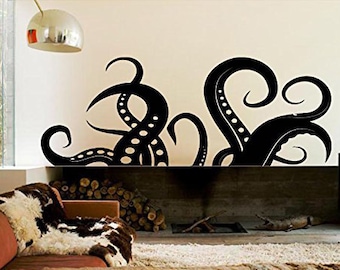 Octopus Vinyl Wall Decal, Ocean Wall Decal, Tentacles Deep water Octopus, Octopus Wall Sticker, Home Decor, Sea Life Wall Decal
