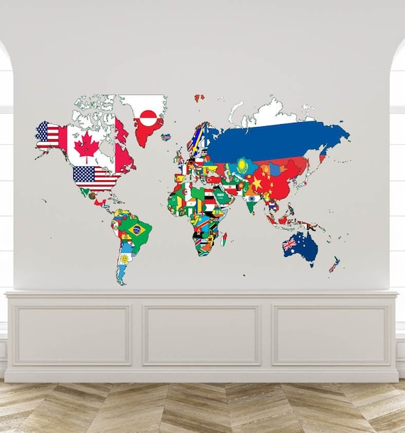 world map wall mural wallpaper image world map wall decal global map countries flags etsy world map wall mural wallpaper image world map wall decal global map countries flags etsy