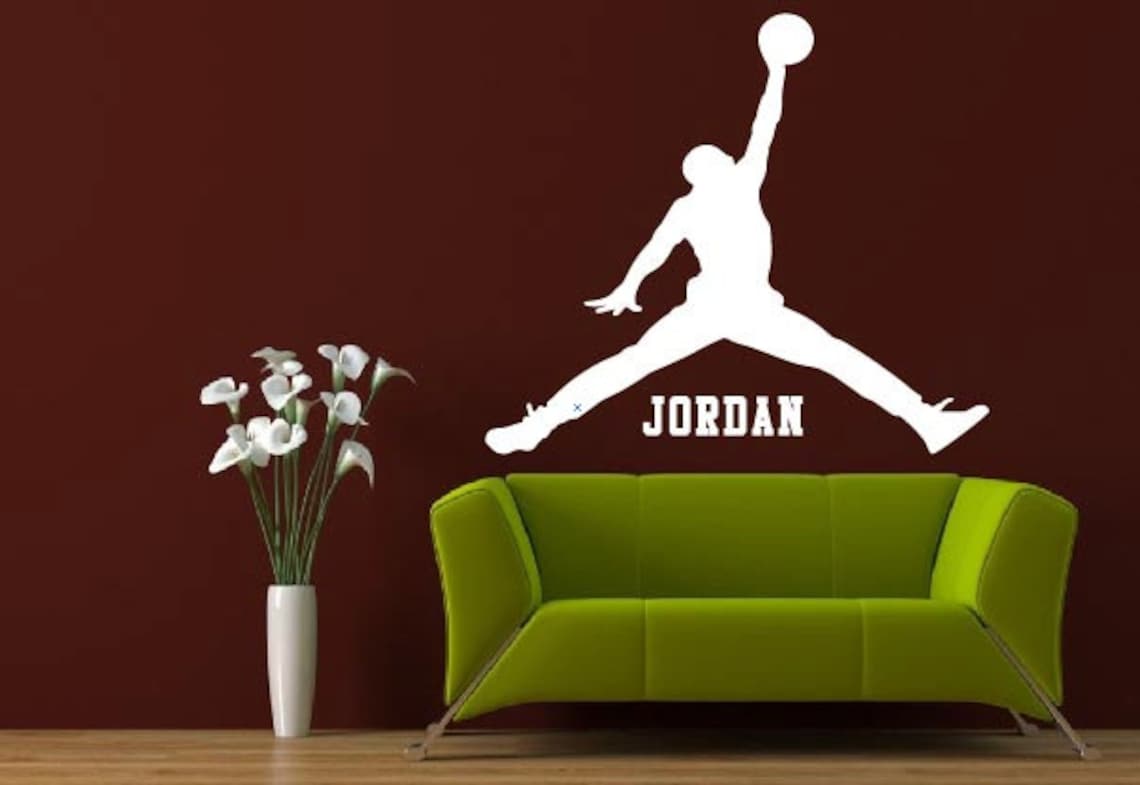 Michael Jordan Wall Decal Jumpman Basketball Player Vinyl Etsy