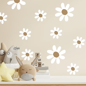 Daisy Wall Decals, Nursery room Murals, Baby girl Decor, Removable Flower Wall Stickers