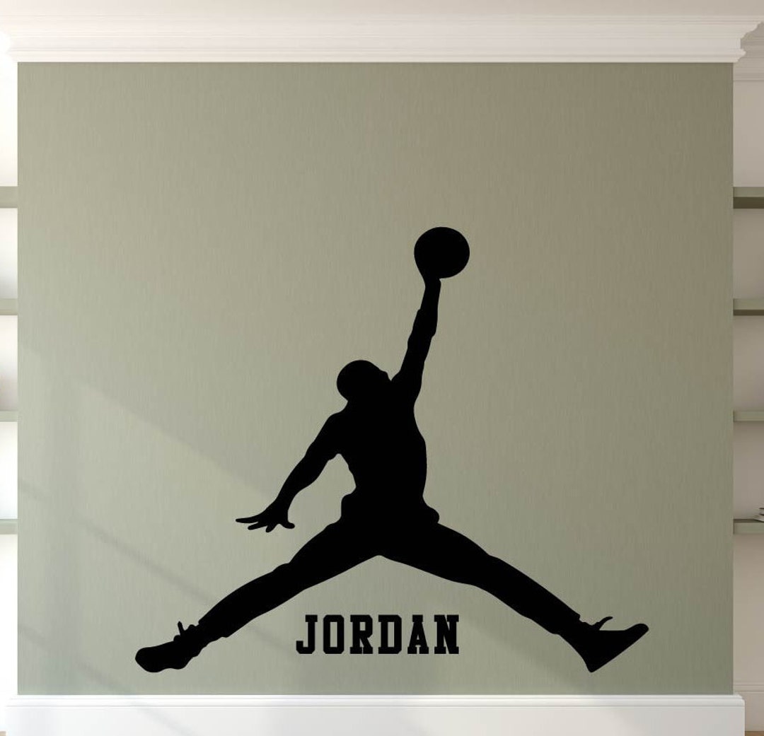 Michael Jordan Wall Decal Jumpman Basketball Player Vinyl Etsy