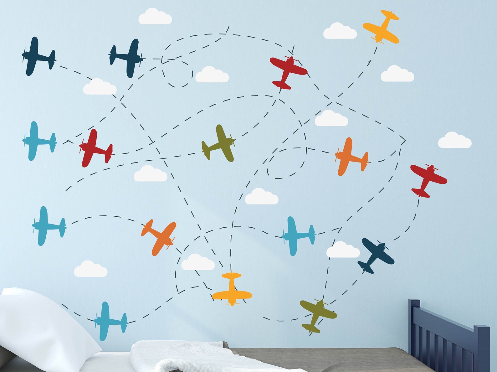Air Plane Wall Decal Air Plane Mural Nursery Wall Decal Etsy