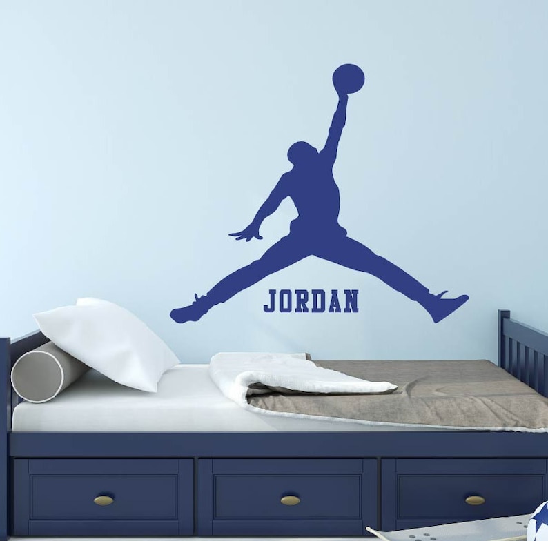 Michael Jordan Wall Decal Jumpman Basketball Player Vinyl Etsy