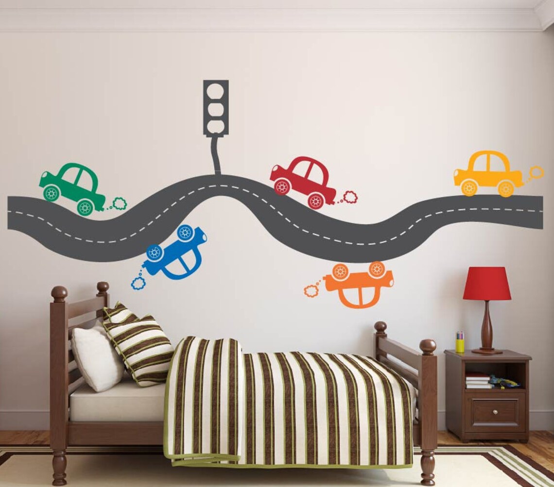Road Cars Transport Wall Decal for Boys Room Kids Playroom Etsy
