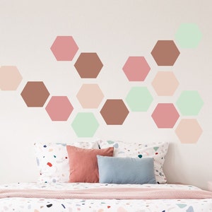 Hexagon Peel And Stick Wall Decals, Honeycomb Removable Wall Decals, Geometric Wall Decals, Modern Wall Decor