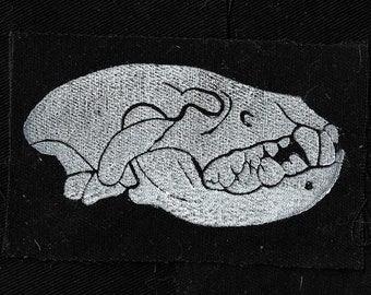 Brown Hyena Skull Sew On Patch
